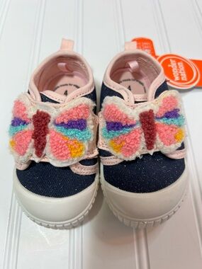 Wonder Nation Girls Size 4 Butterfly Baby Toddler Shoes NWT